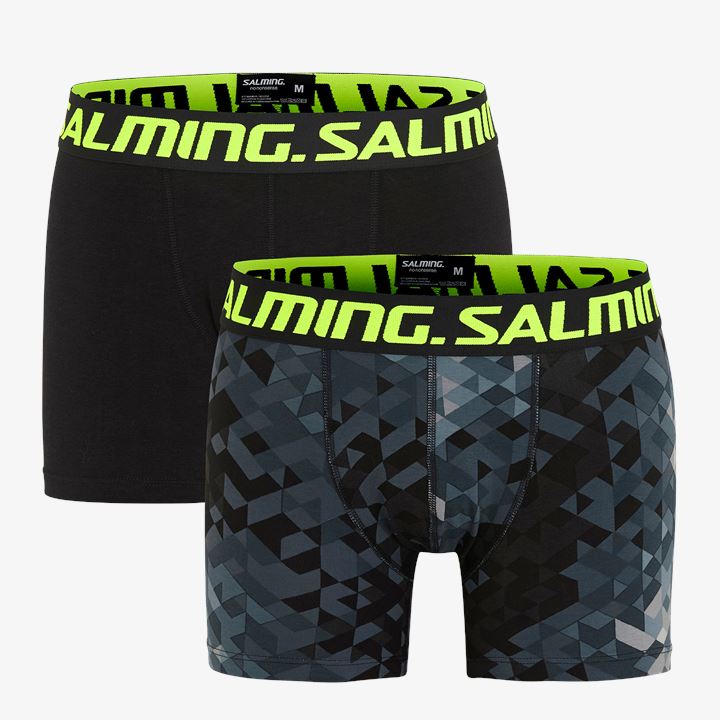 Boxer Salming Keen 2-pack Long Boxer Masculino Pretas Cinzentas | VTNXIJED