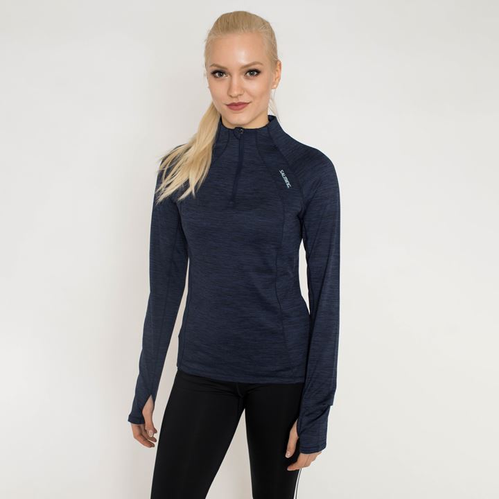 Long Sleeve Shirts Salming Norrviken Halfzip Feminino Azuis | JKDKK5PE