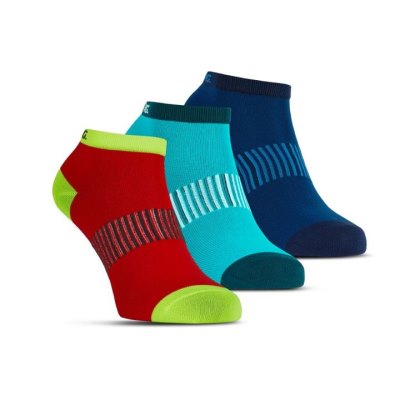 Meias Salming Performance Ankle Sock 3p Masculino Vermelhas Azuis | CKUBPYRD